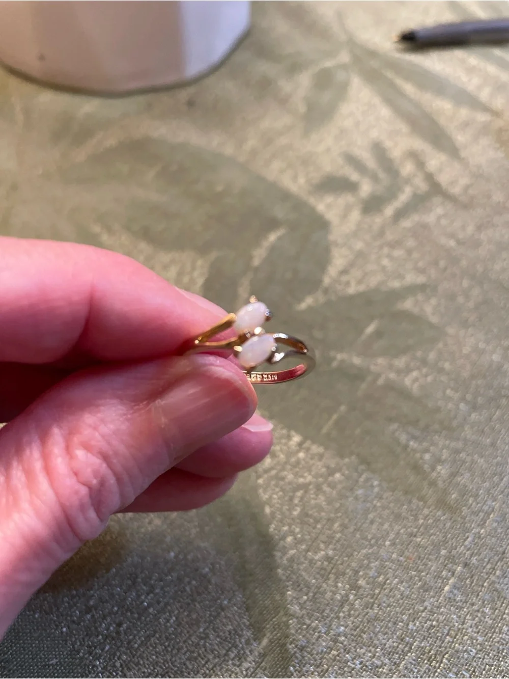 Opal Double Stone 14 K GE. EUC